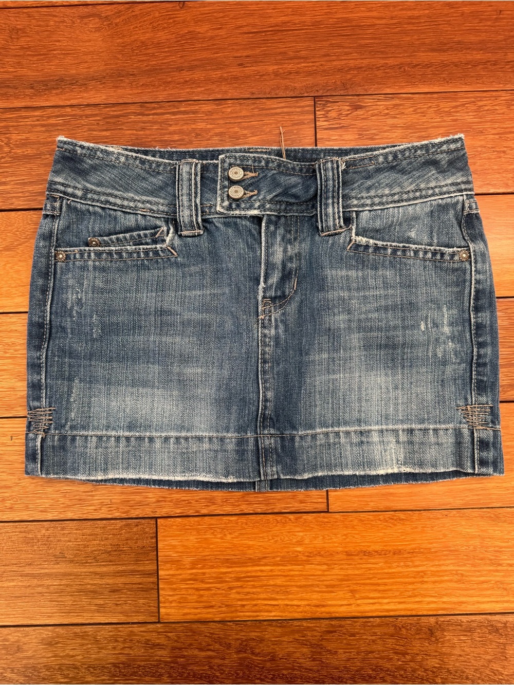 Aeropostale Faded Blue Denim Mini Skirt
